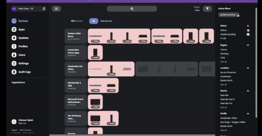 Applying Filters in Neat Pulse